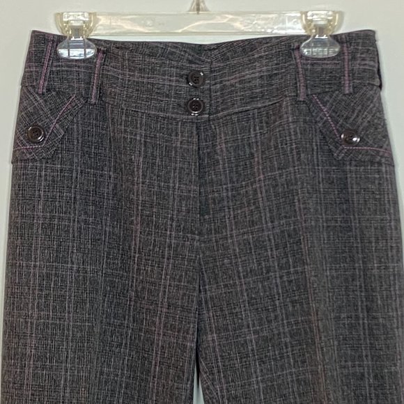 Women Dark Grey Plaid Dress Pants Petite US S - Picture 4 of 9
